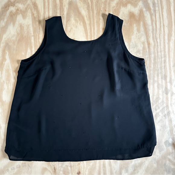 Li z & Me Women’s Plus Size 24 Sleeveless Casual Rich Black Crew Neck Free Top - Picture 1 of 6